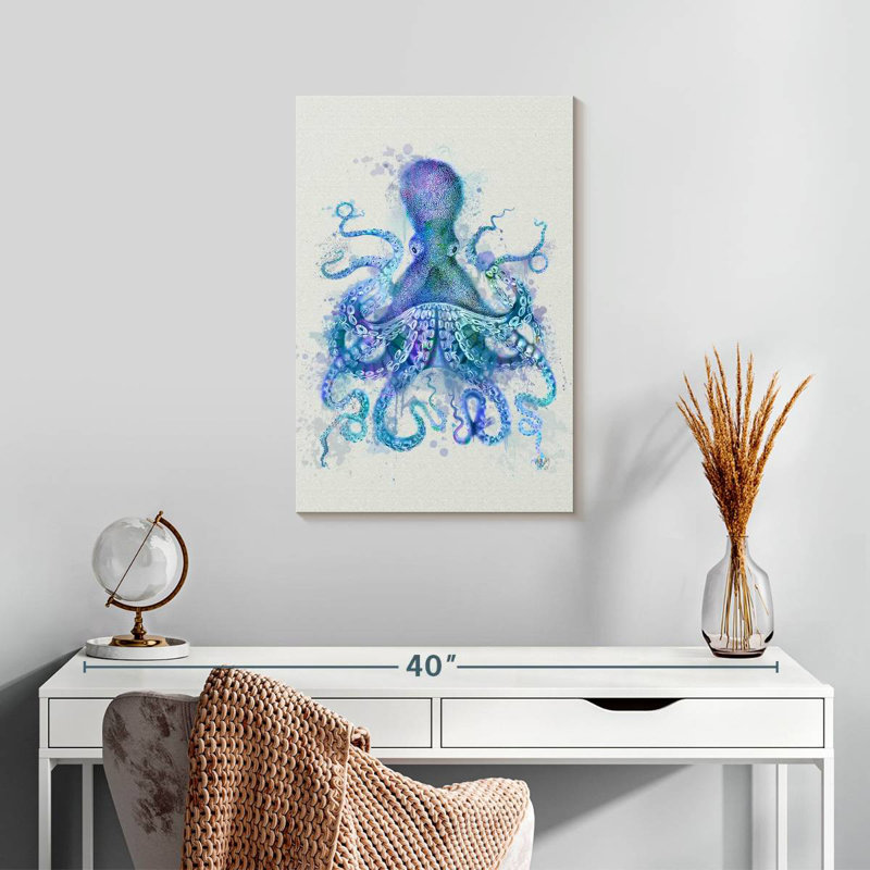 Brampt Octopus Rainbow Splash Blue, 24" H x 16" W