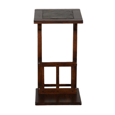Jenne Sofa Side Table with Magazine Rack, 13 Inch Top, Dark Brown Wood by Benjara