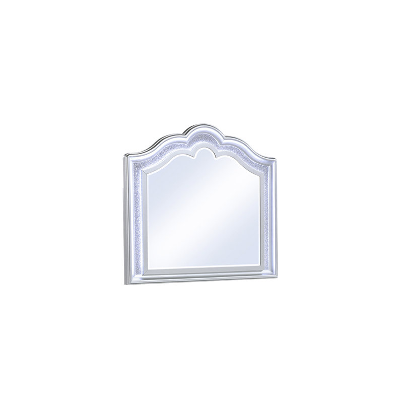 Miroir mystique de style contemporain fabriqué en bois en argent