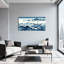 Paysage et nature «Blue Waves Mountains Ships Ocean», reproduction d'art-1129726730