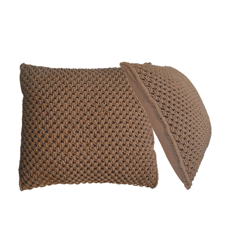 Connerton Geometric Square Throw Cushion, Coffee