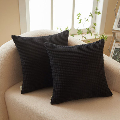 (Couvertures seulement) Ensemble de 2 housses de coussin réversible en velours côtelé