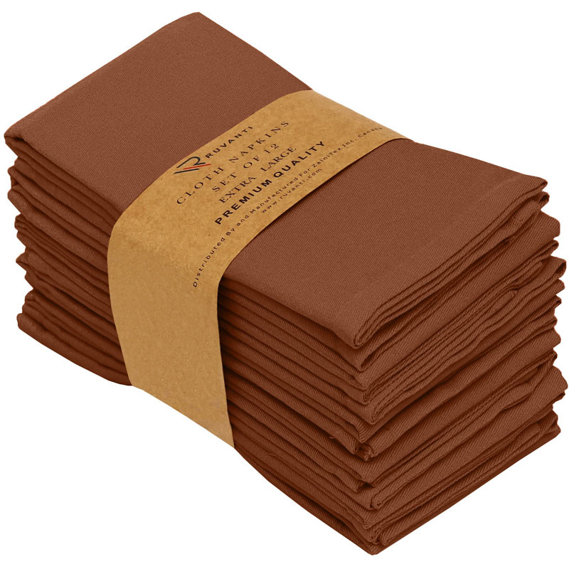 Serviettes en polyester et coton, Café caramel