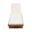 Méridienne d'extérieur - Design en bois d'acacia et en rotin PE avec coussin blanc