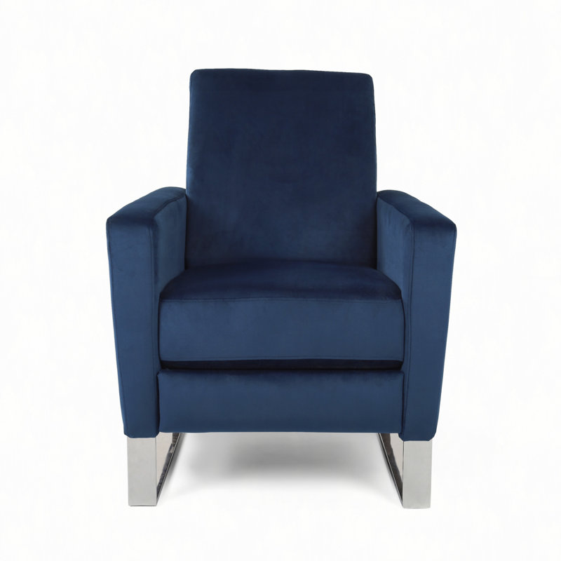 Fauteuil inclinable Arvin, Velours bleu