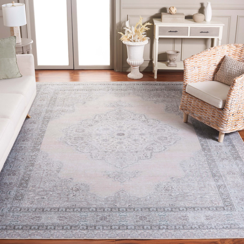 Tapis beige / vert clair Alma, Rectangle 8 pi x 10 pi