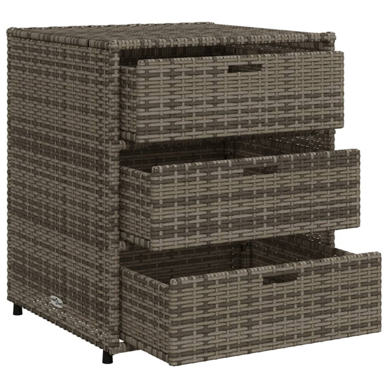 Garden Storage Cabinet 55X59x69 Cm Poly Rattan, Grey