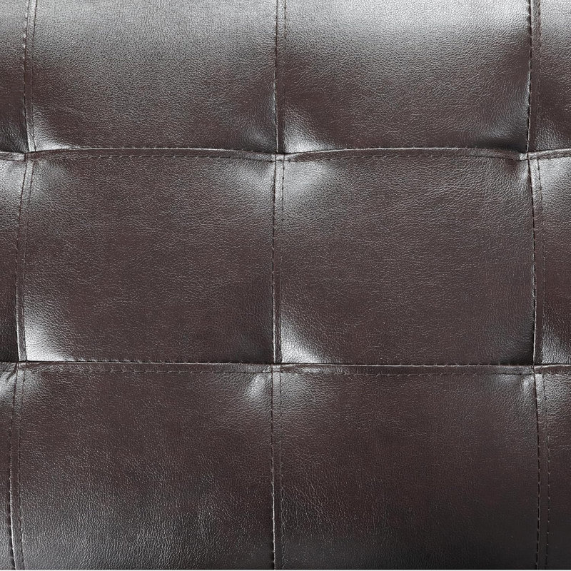 Tufted Storage Ottoman With Nailhead Trim, Brown