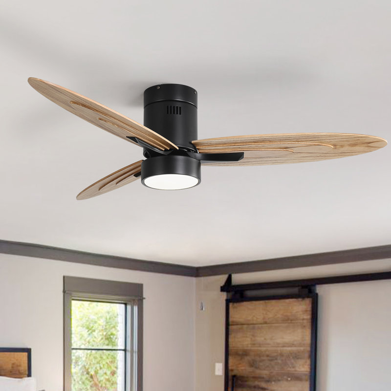 Ventilateur de plafond à DEL encastré moderne à 3 pales de 56 po avec télécommande
