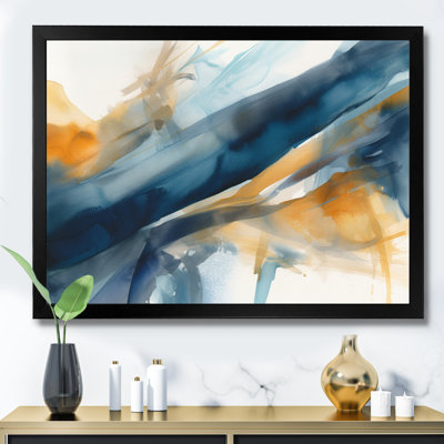 Bleu et or Fusion I - fractales, impressions sur toile