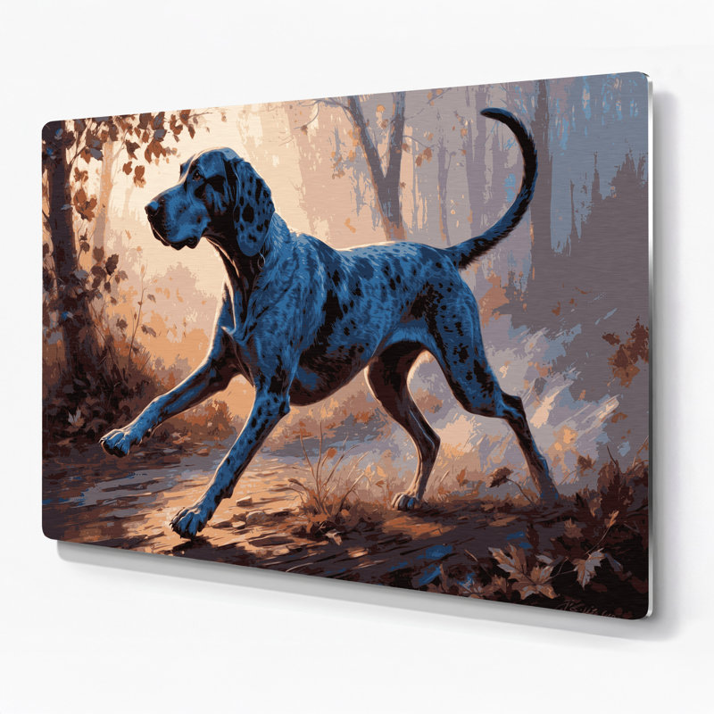 Chiens Bluetick Coonhound, art mural en métal noir, H 20 po x l 30 po
