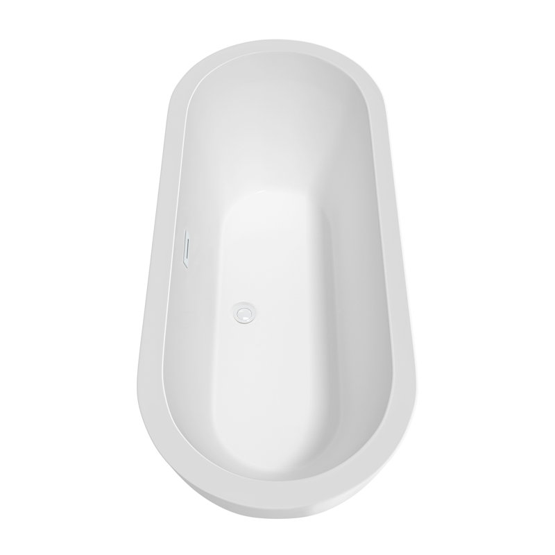 Soho 72'' x 31'' Soaking Acrylic Bathtub, White/Shiny White Trim