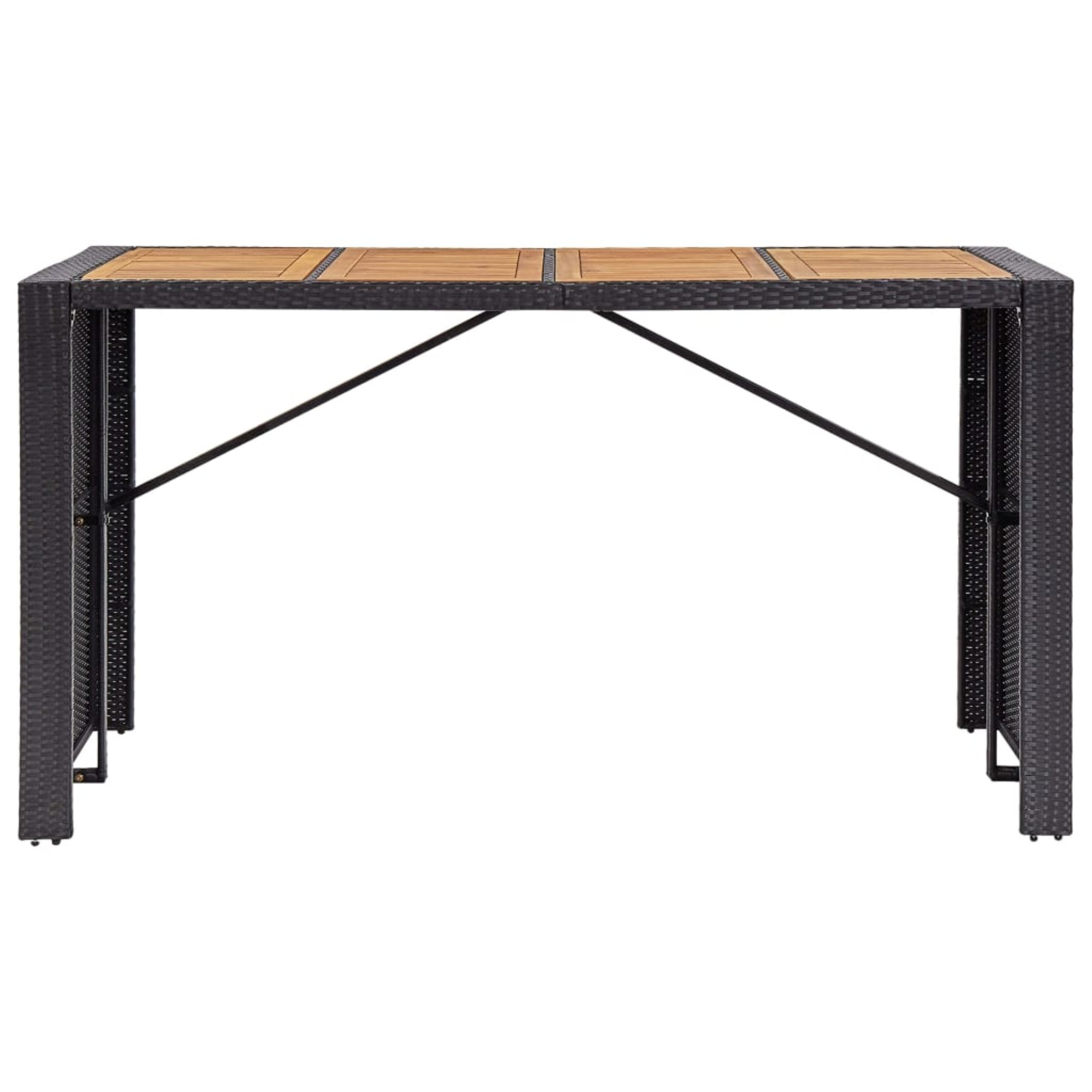 Ebern Designs Patio Bar Set Outdoor Bar Table and Stools Poly Rattan