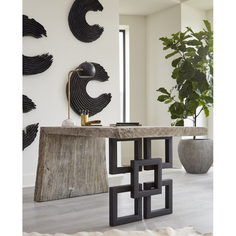 Transitional Austin 59" Black and Gray Home Office Desk