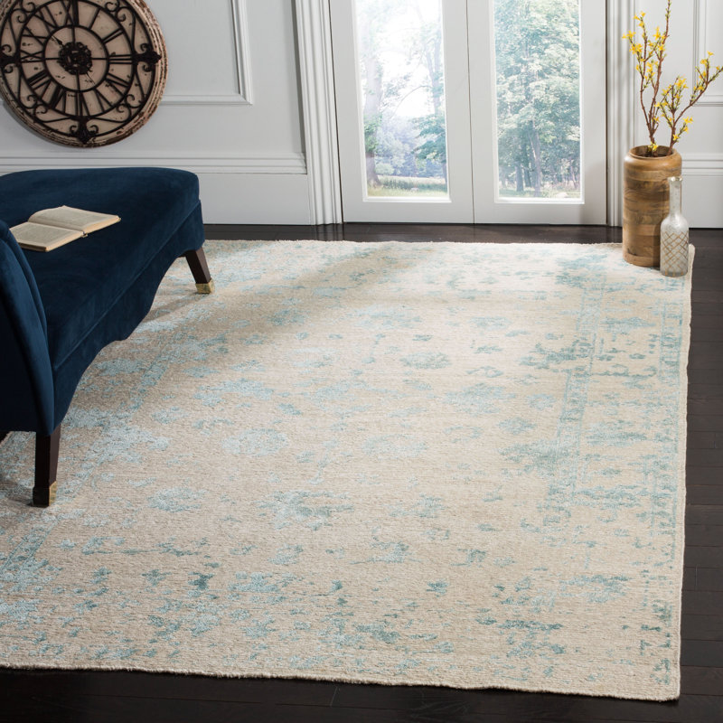 Tapis floral en laine noué à la main Centennial, Rectangle 6 pi x 9 pi