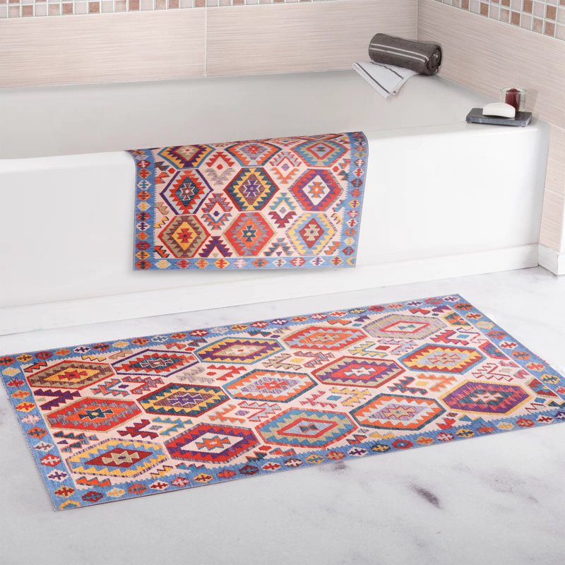 Oriental Cotton and Chenille Flatweave Area Rug, 200 x 300 cm