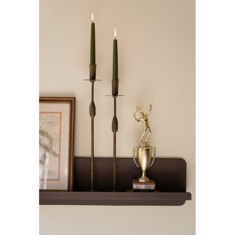  Antique Bronze Wall Shelf – Metal Display Shelf – 47" Tall Decorative Storage Accent