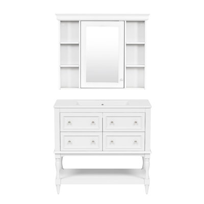 36"Single Bathroom Vanity with Ceramic Sink
