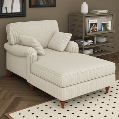 40.5'' Oversized Chaise Lounge Chair With 2 Comfy Pillows Rolled Arms, Corduroy Fabric Sleeper Sofa Chair For Living Room, Movie Room -  Alcott Hill®, C0AA941F5CA04C8794A6495241332890