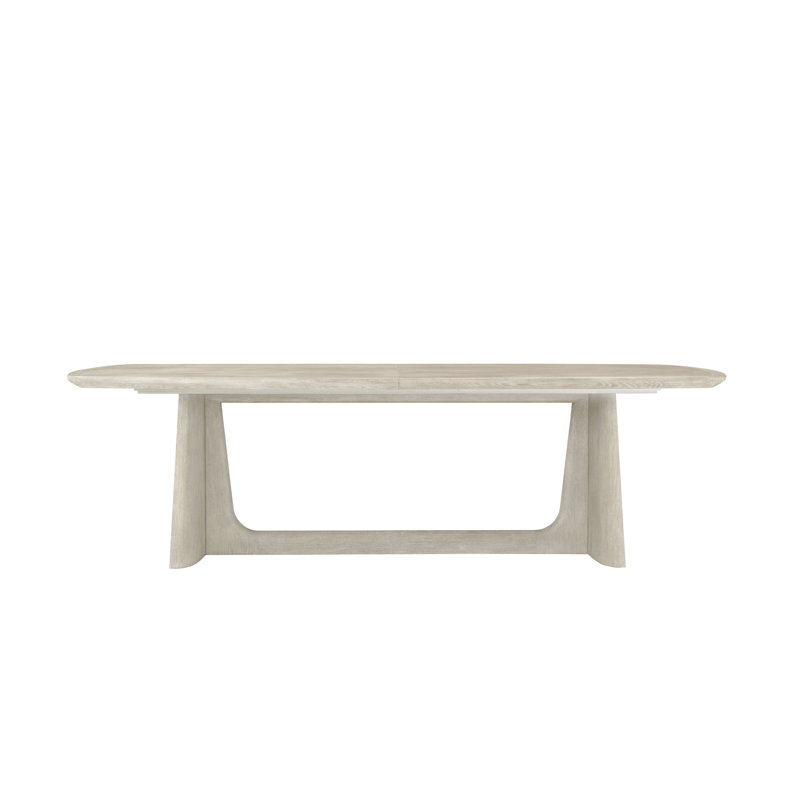 Repose Extendable Oak Solid Wood Base Dining Table, Gray Oak