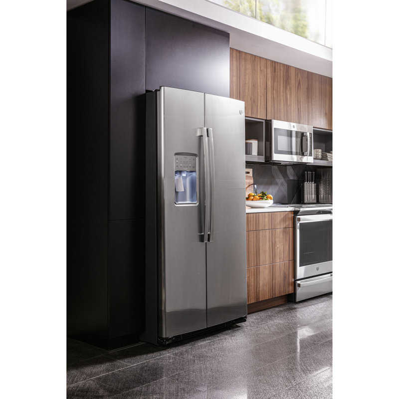 35.75" Side by Side 25.3 cu. ft. Energy Star Refrigerator with Fingerprint Resistant Finish