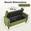 Banc de rangement rembourré avec deux coussins et accoudoirs, banc de bout de lit capitonné pour le salon, la chambre à coucher et le vestibule-458829940