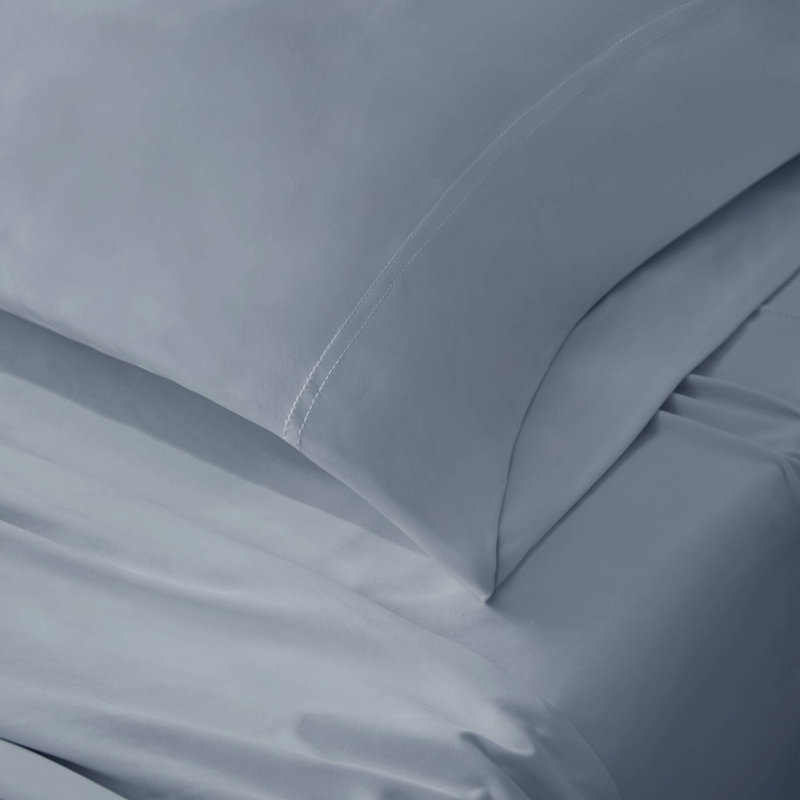 Ensemble de draps et de draps de qualité supérieure, mélange de jersey de nylon extensible, bleu - confort frais pour toutes les saisons