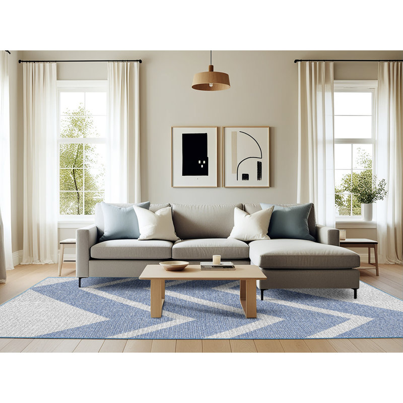 Tapis gris / bleu Antronette, Rectangle 6 pi x 9 pi