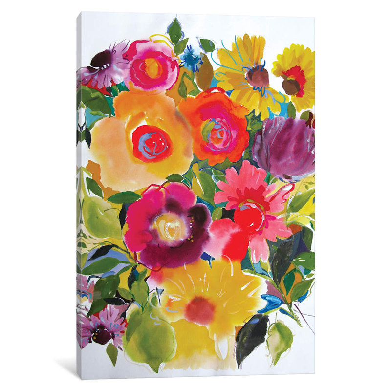 Purple Zinnias by Kim Parker - Wrapped Canvas Giclée Art Print, 101.6 cm H x 66.04 cm W x 3.175 cm D