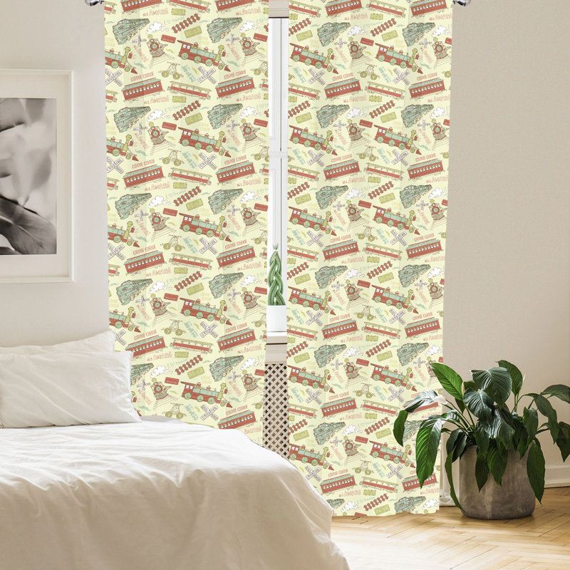 Train Semi-Sheer Rod Pocket Sliding Panel, 28" x 84"