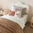 Twin Size Bed Frame PU Upholstered with Height Adjustable Mountain Design Headboard