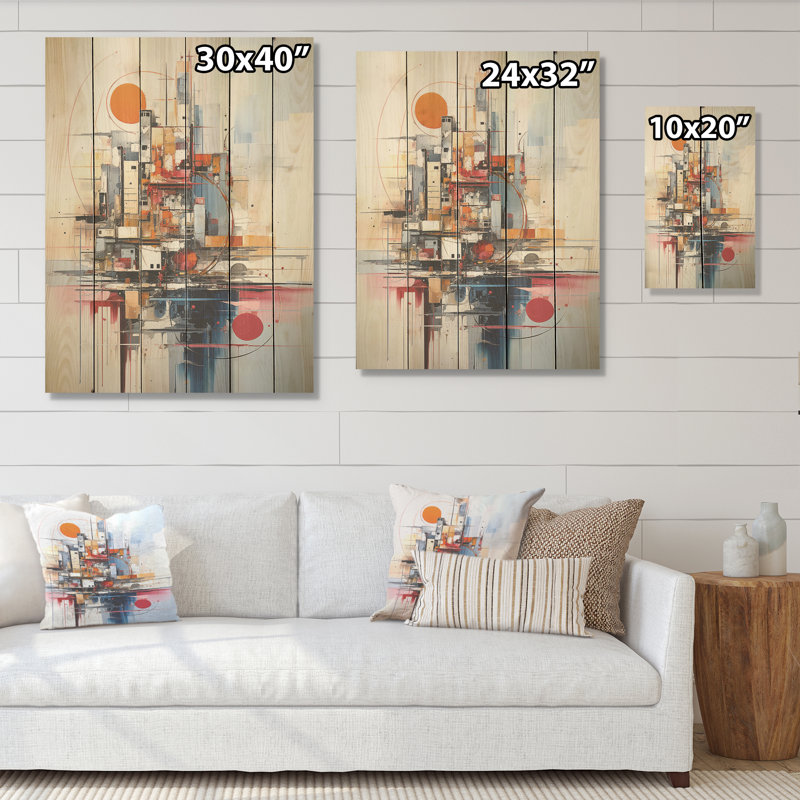 «Magical Castle Lake Sunrise - Châteaux», art mural sur bois de pin naturel, H 40 po x l 30 po