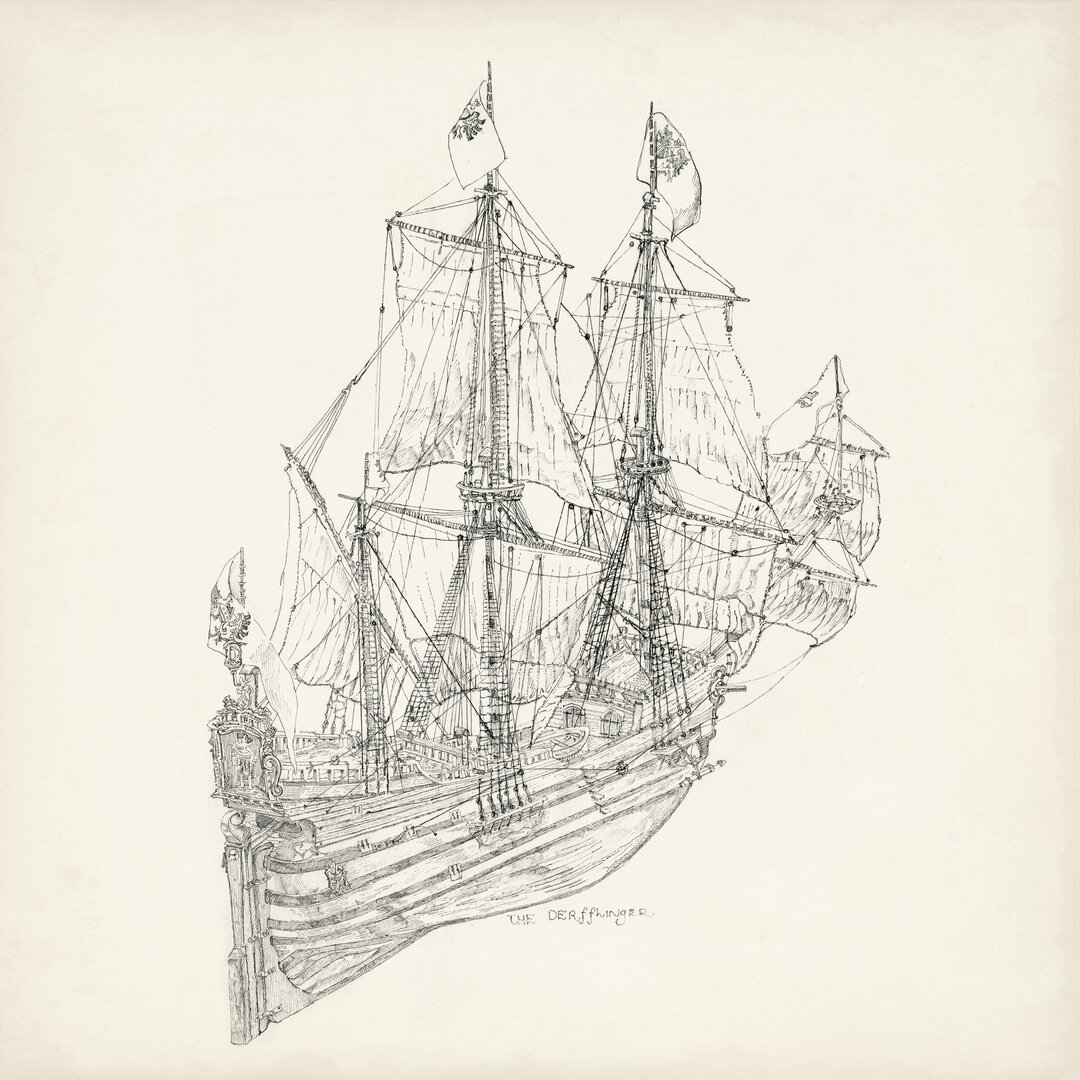 Leinwandbild Antique Ship Sketch III von Richard Foust