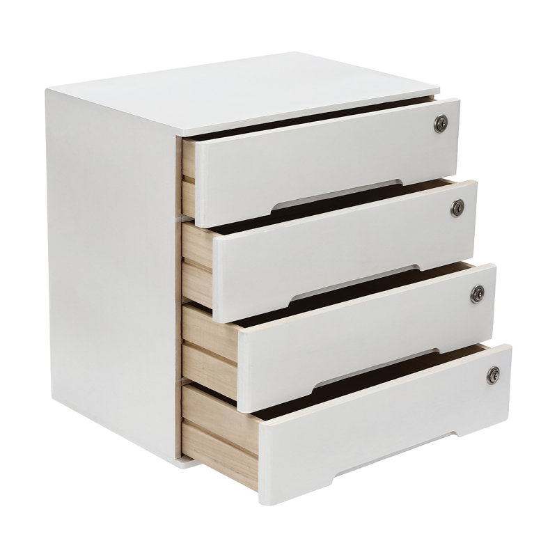 Organisateur de bureau avec tiroirs Kynston, Blanc