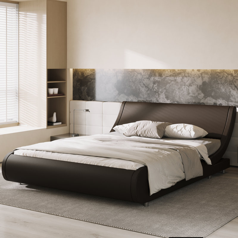 Lit-bateau tapissier Grau, Double, Noir