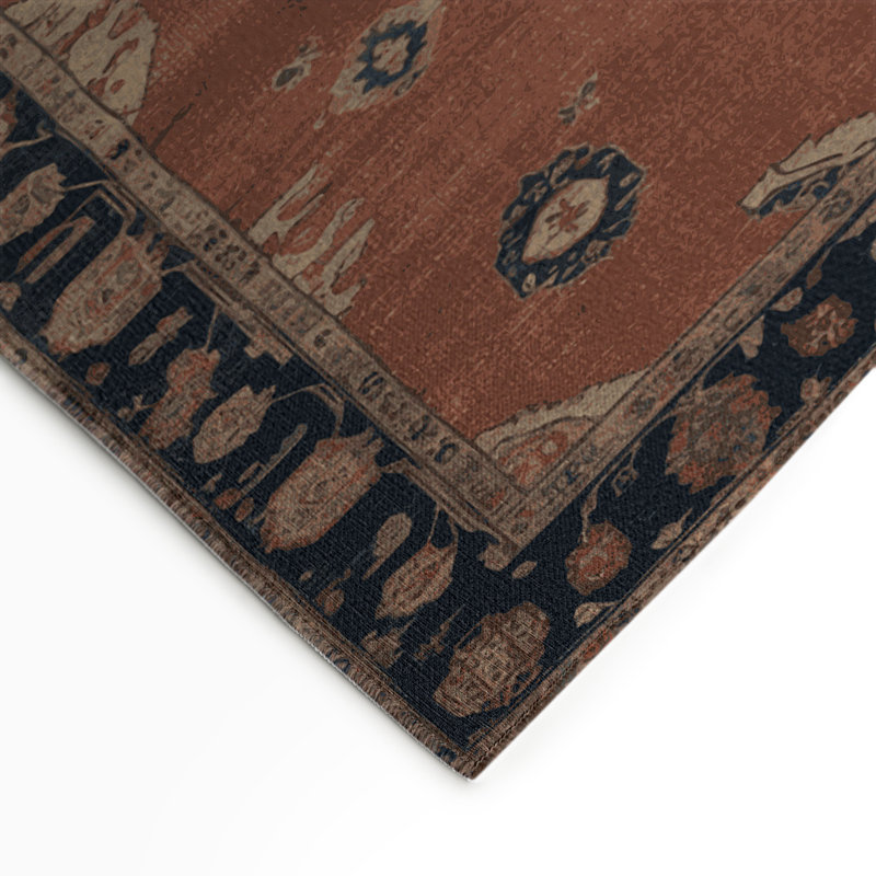 Tapis intérieur et extérieur brun Overdyed, Rectangle 5 pi x 7 pi