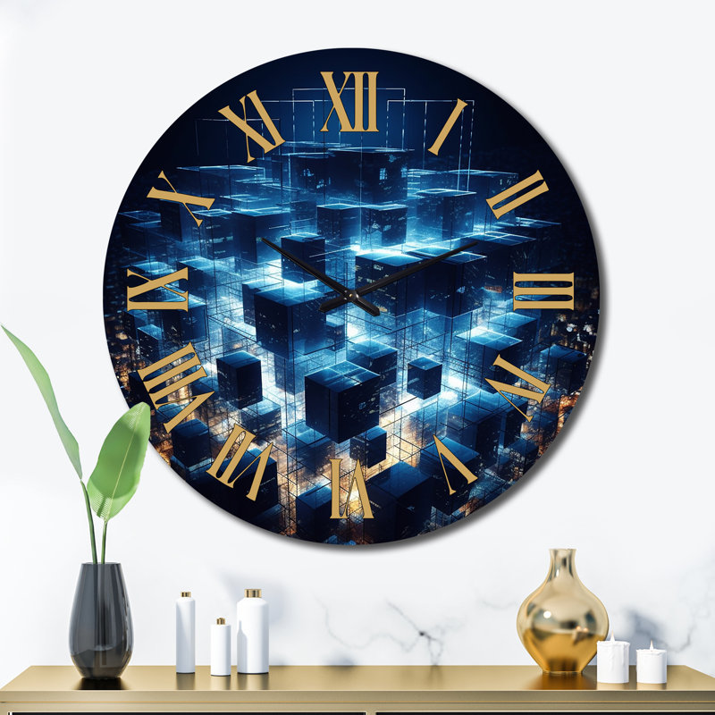 Horloge murale 3D Cityscape, Très grand