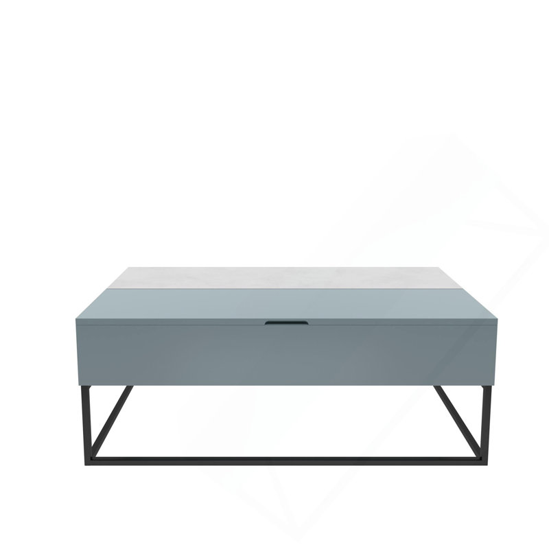 Table basse à plateau relevable Perry, Bleu