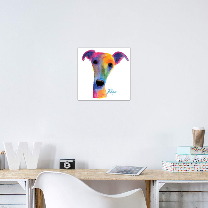 «Pansy» par Shirley Macarthur - impression d'art graphique, Pas de tapis, H 18 po x l 18 po x 1,5 po, Toile tendue