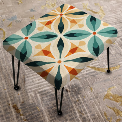 Earthy Symmetry - Patchwork Rectangle Ottoman