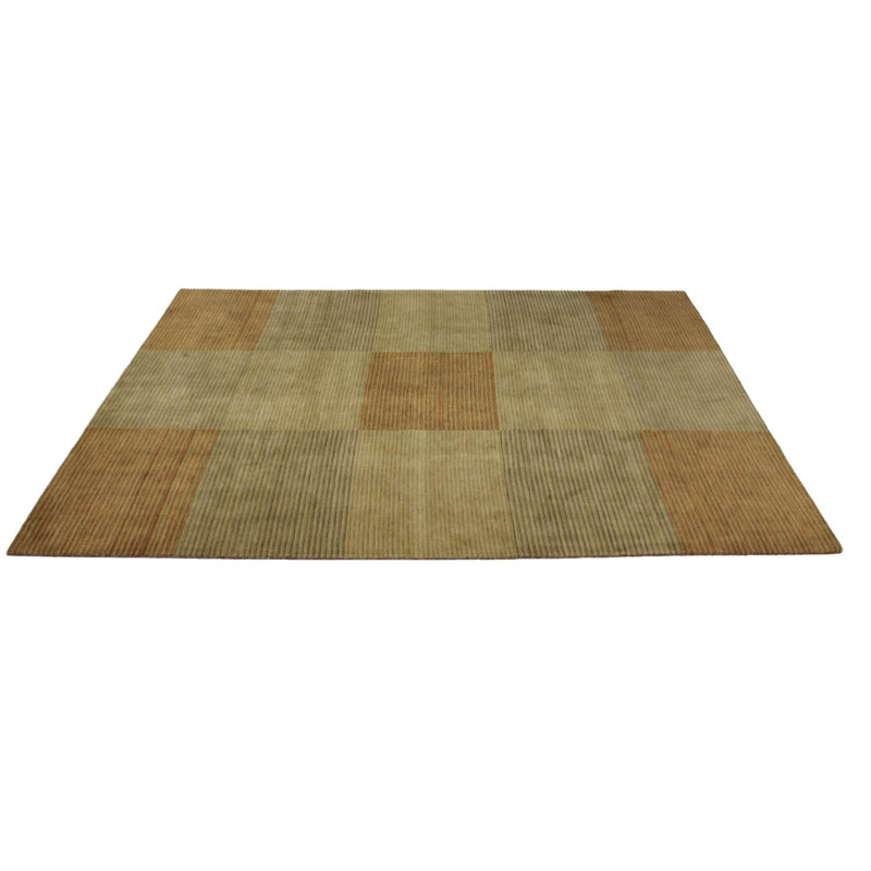 Tapis brun uni en laine / coton de couleur unie 8 pi 11 po x 12 pi 1 po Wasif