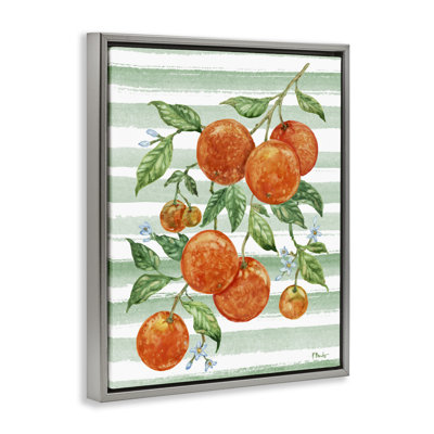 Cadre flottant Juice Orange Vine & Stripes, design par Paul Brent