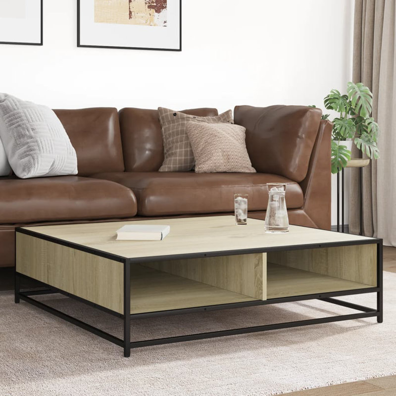 Coffee Table with Storage, 30" H x 100" L x 100" W, Sonoma Oak