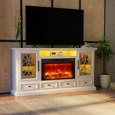 Lghm 70'' W Tv Stand With 30 "electric Fireplace，for Tvs Up To 80''