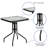 Amlie Square Tempered Glass Metal Table with Smooth Ripple Design Top-87058783-87057903