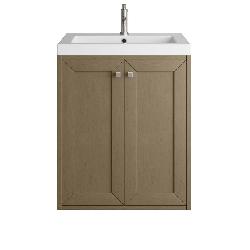 Chianti 23.6'' W Single Vanity, Brushed Nickel, Walnut Whisper