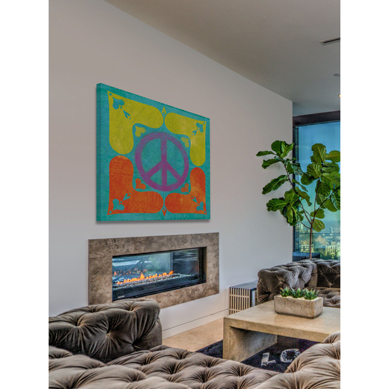 Reproduction d’art sur toile tendue "a la surface à plaque de paix i" par alan hopfensperger, H 48 po x l 48 po