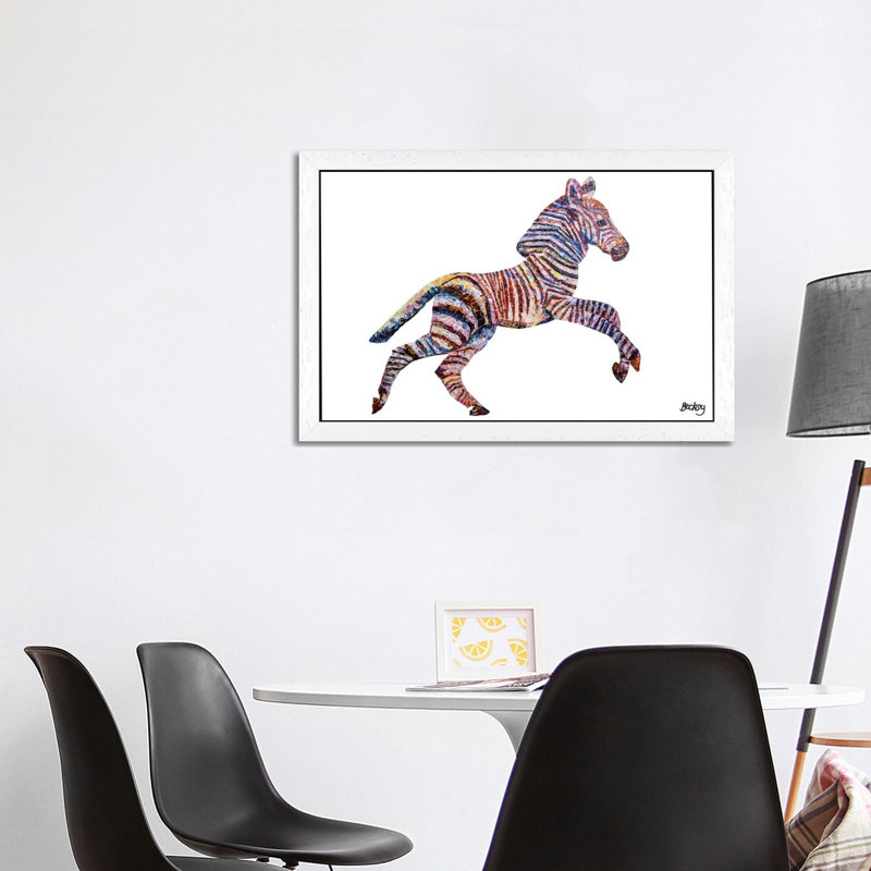Wendy by Becksy - Floater Frame Painting on Canvas, 101.6 cm H x 66.04 cm W, White Framed