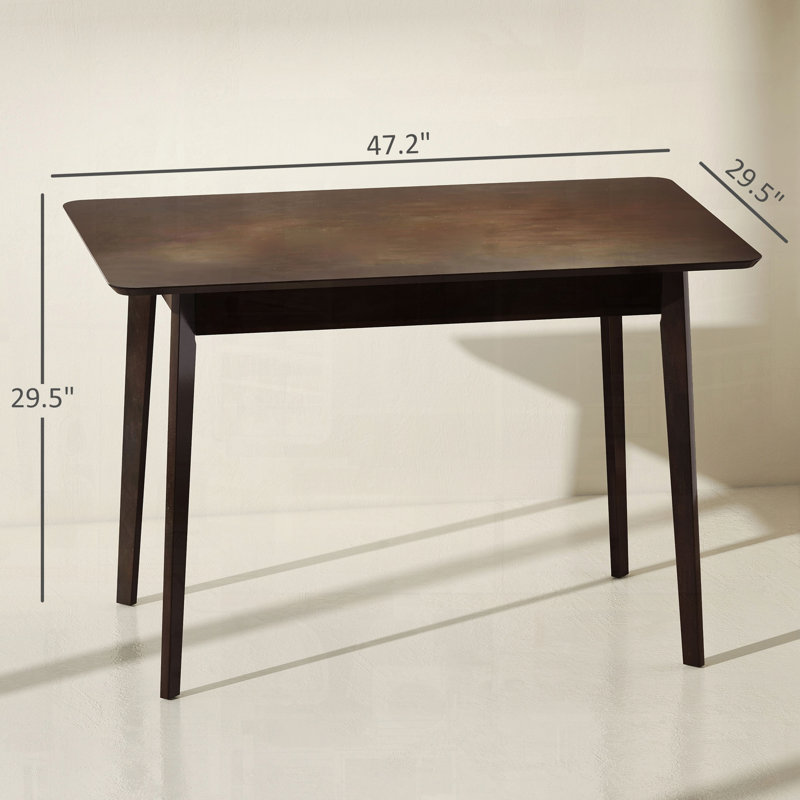 Table de salle à manger rectangulaire avec conception facile à nettoyer, Acajou foncé