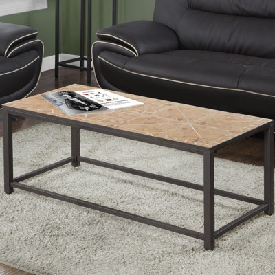 Coffee Table, Accent, Cocktail, Rectangular, Living Room, 42" L, Metal, Tile